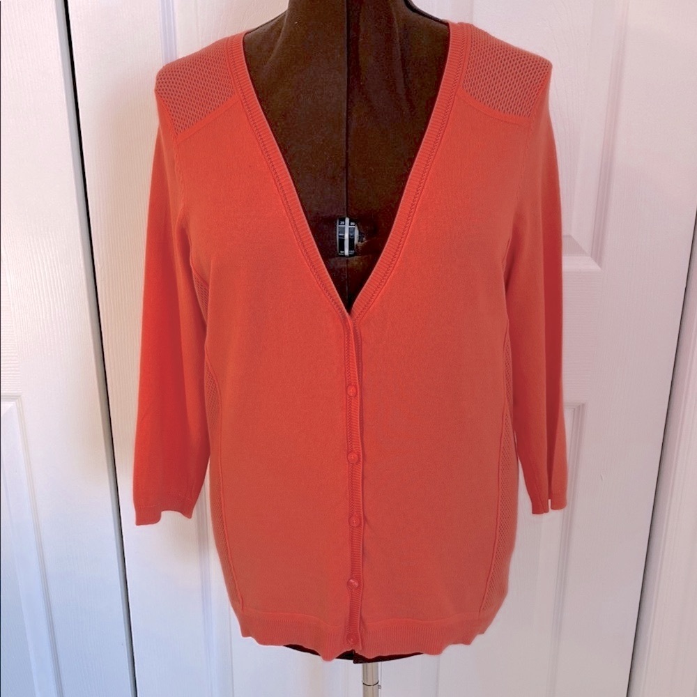 2 for $25 - Reitmans Orange Cardigan Sweater, Lightweight, 3/4 Sleeves, XXL Plus